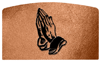 DACRO-516-BK-SH-CP Black Praying Hands Shimmer Copper